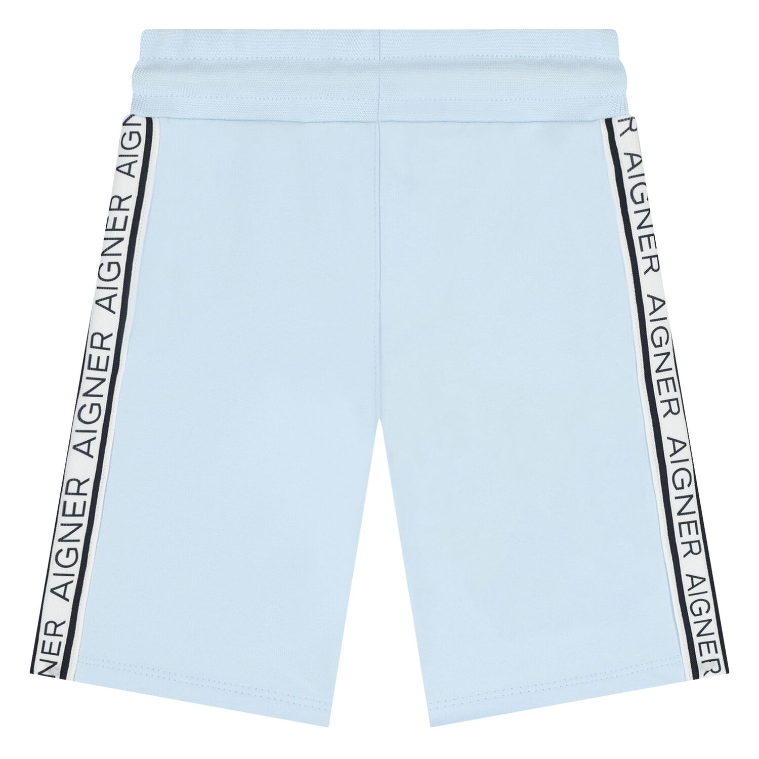 Younger Boys White & Blue Logo Shorts Set, 1, hi-res