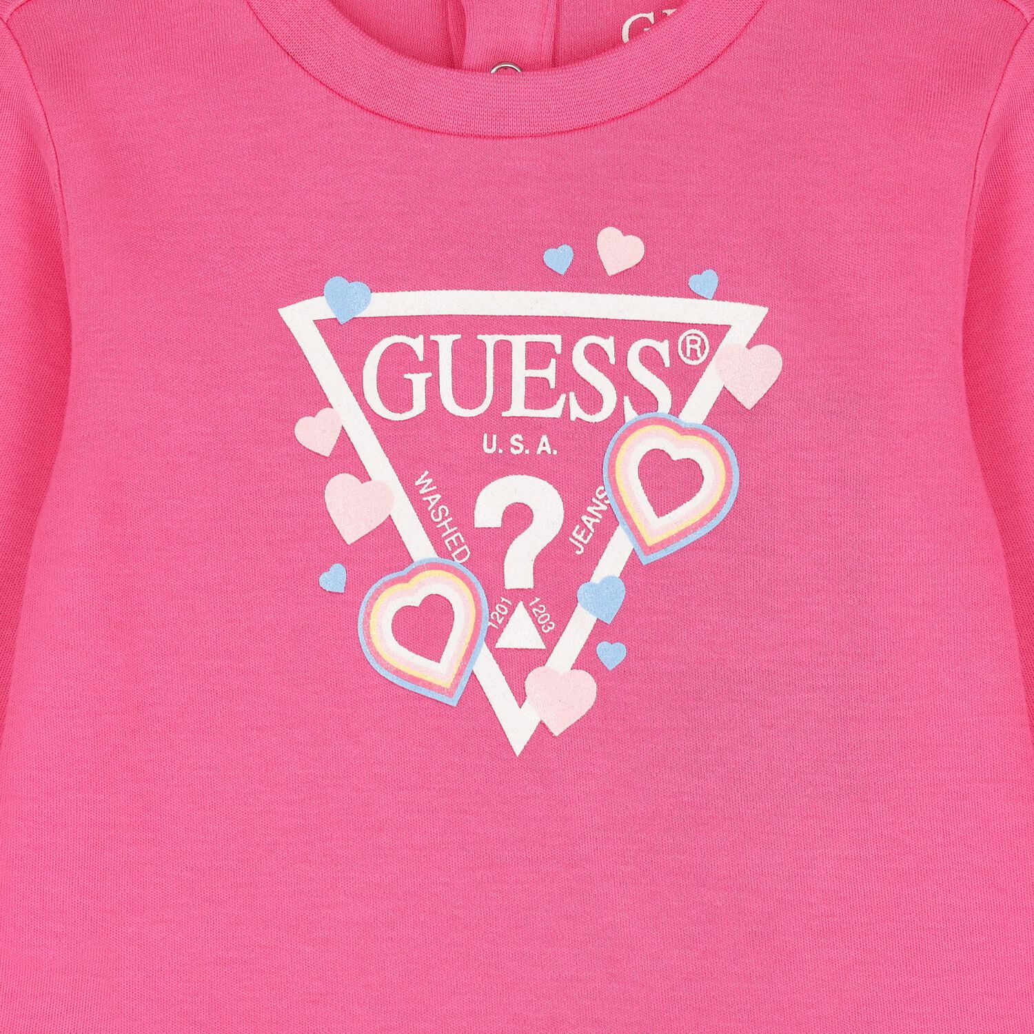 Baby Girls Pink Logo Heart Dress Set, 1, hi-res