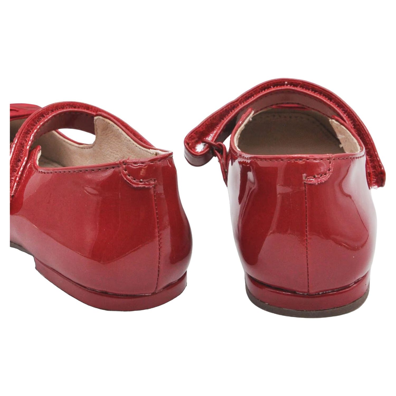 حذاء من الجلد اللامع للبنات الصغيرات باللون الأحمر, 1, hi-res