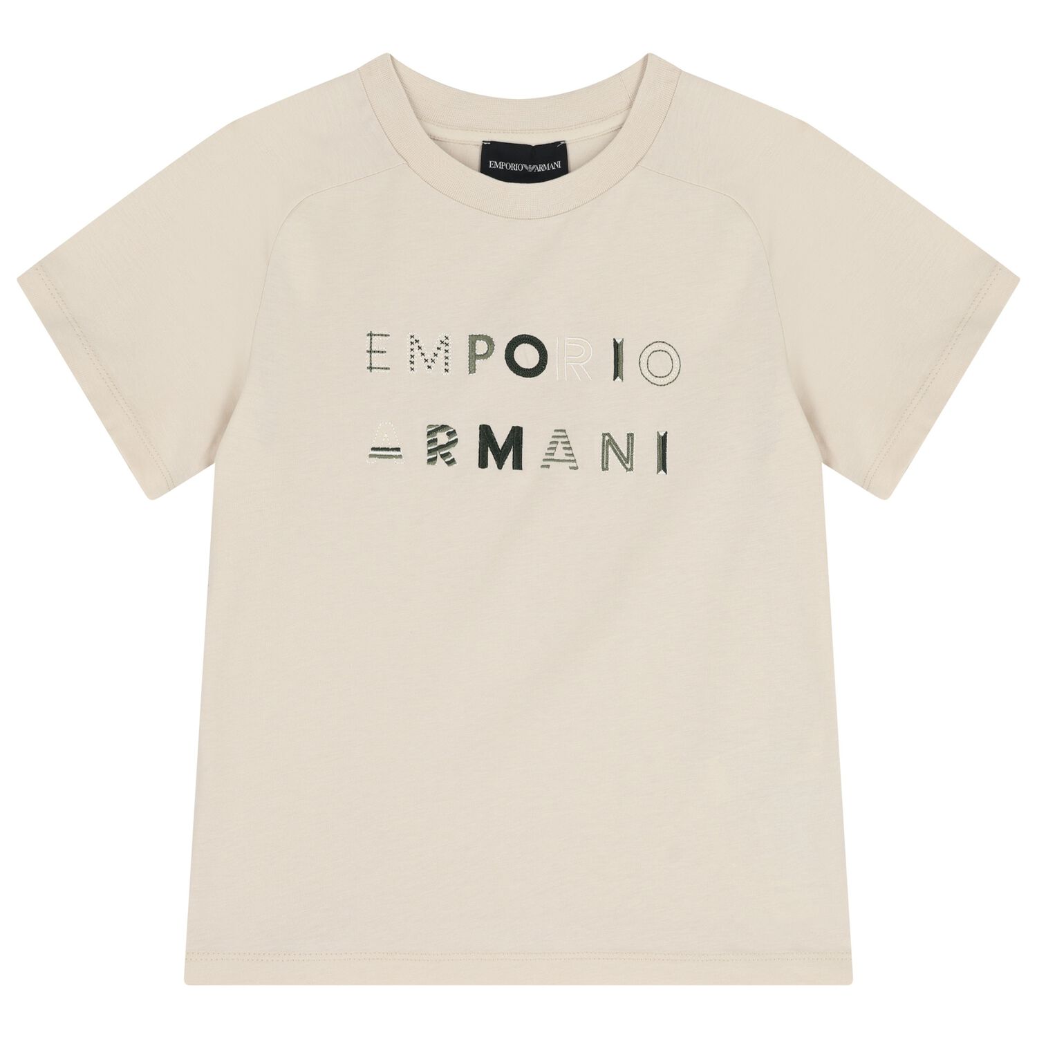 قميص للأولاد بيج اللون بشعار, 1, hi-res