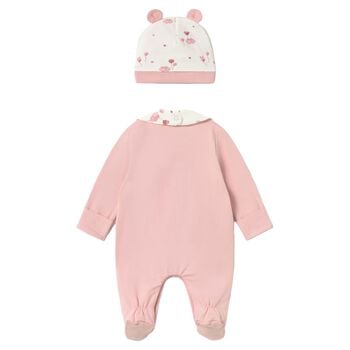 Baby Girls White & Pink Balloon Babygrow Gift Set