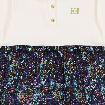 Girls Ivory Logo Dress