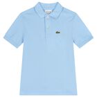 Boys Blue Logo Polo Shirt, 7, hi-res