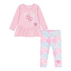 Baby Girls Pink & Blue Logo Leggings Set, 1, hi-res