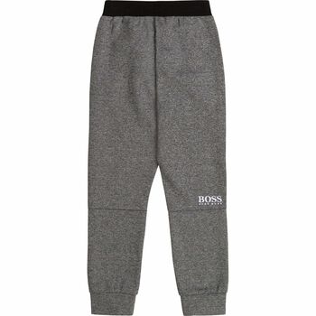Boys Grey Logo Joggers