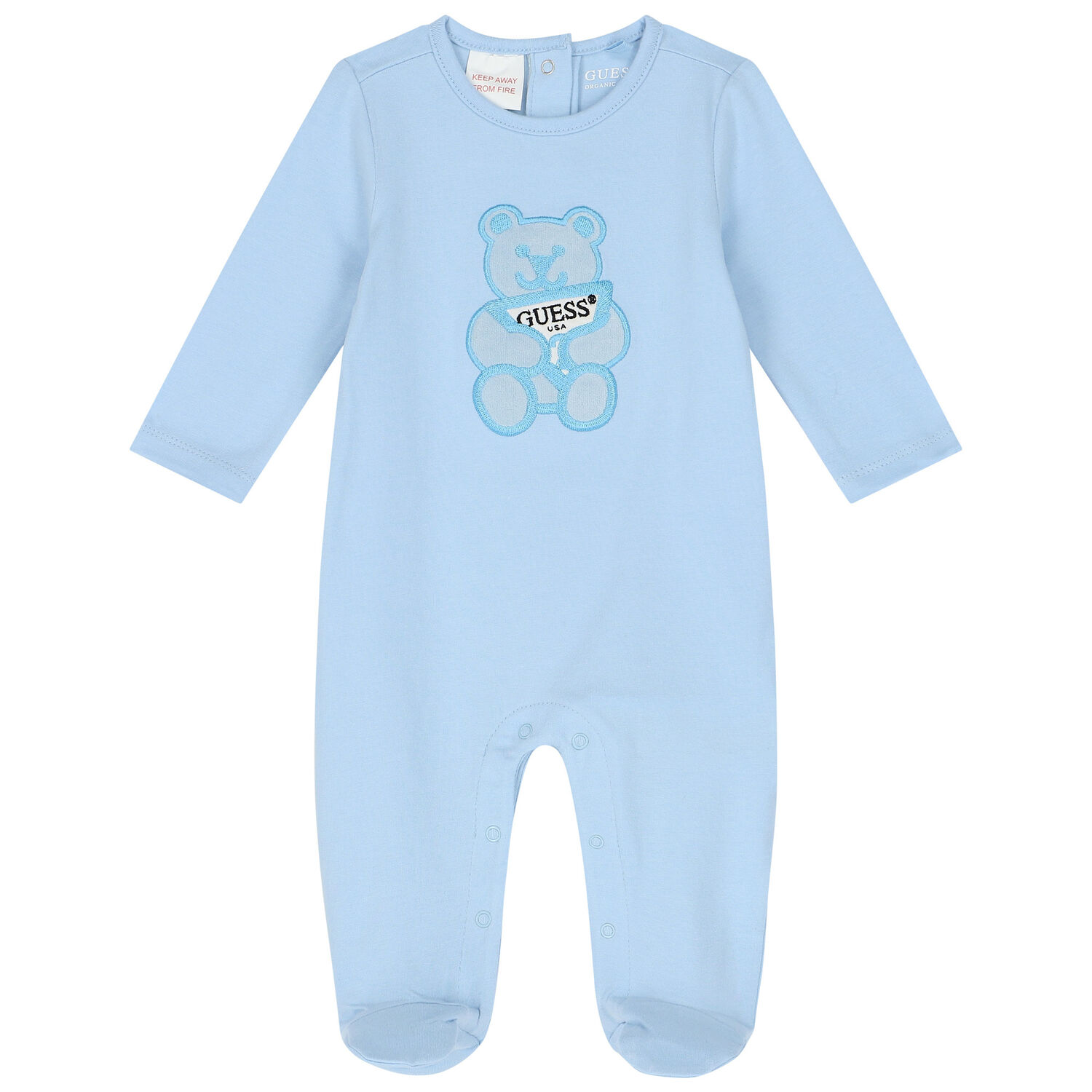 Baby Boys Blue Teddy Bear Babygrow, 2, hi-res image number null
