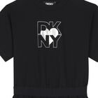 Girls Black Logo Dress, 1, hi-res