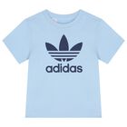 Boys Blue Logo Shorts Set, 1, hi-res
