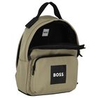 Boys Beige Canvas Backpack, 1, hi-res