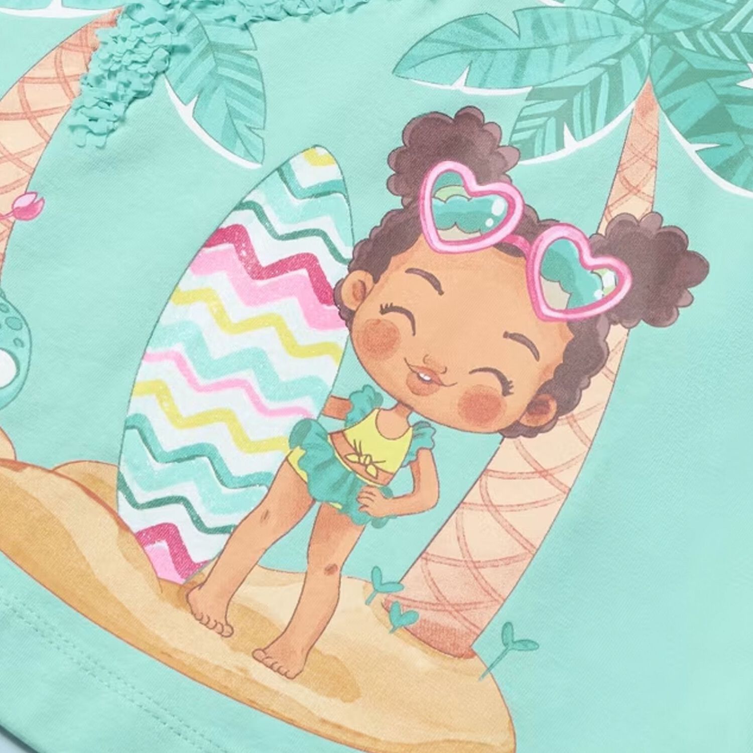 Younger Girls Aqua Dress, 1, hi-res