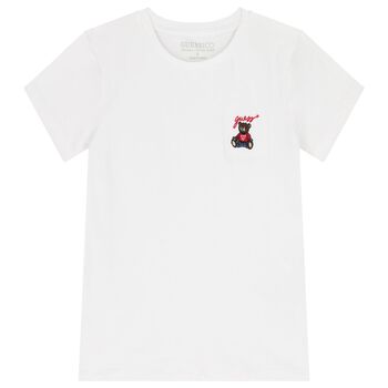 Guess Boys White Teddy Bear T-Shirt, 1 Boys White Teddy Bear T-Shirt