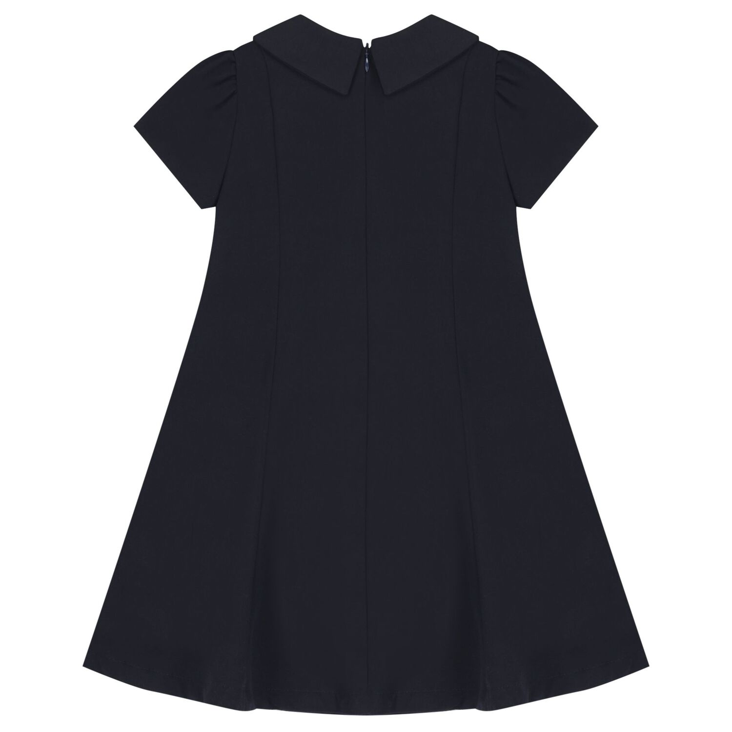 Girls Navy Blue Bow Dress, 1, hi-res