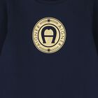 Baby Boys Navy & Gold Logo Babygrow, 3, hi-res
