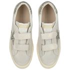 Girls Grey & Ivory Logo Trainers, 1, hi-res