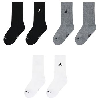 White, Grey & Black Jordan Logo Socks ( 3-Pack )