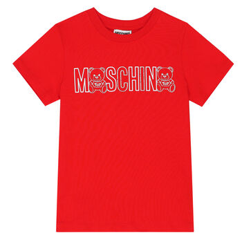 Moschino Red Teddy Logo T-Shirt, 3 Red Teddy Logo T-Shirt