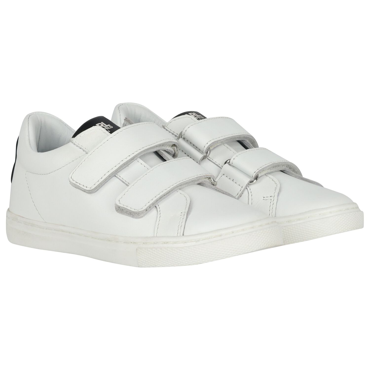 Boys White Ikonik Karl Logo Trainers, 1, hi-res