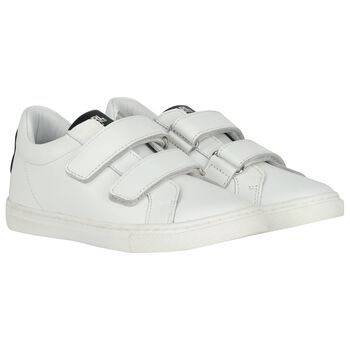Boys White Ikonik Karl Logo Trainers