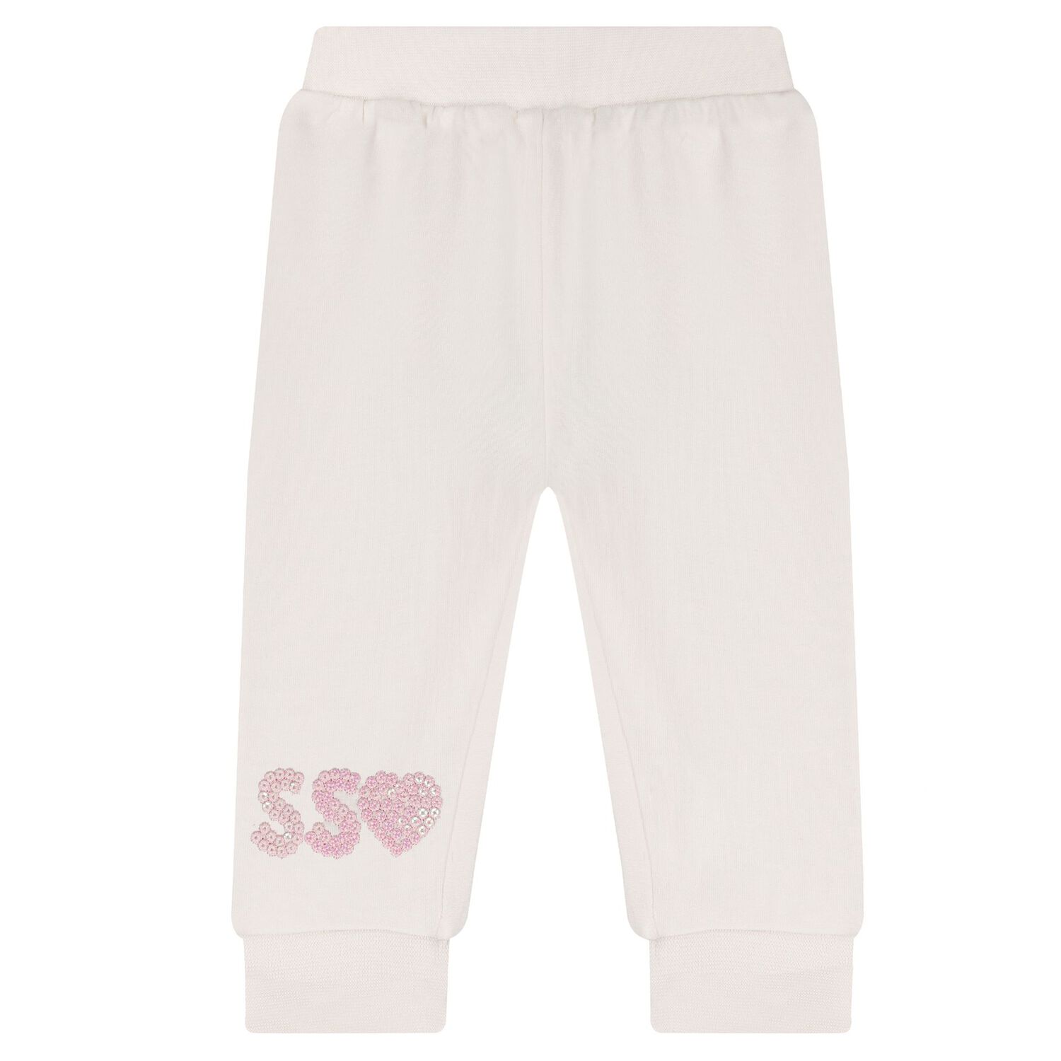Baby Girls Ivory & Pink Logo Trouser Set, 1, hi-res image number null