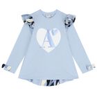 Girls Blue Logo Swirl Leggings Set, 1, hi-res