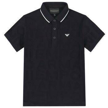 Boys Navy Logo Polo Shirt