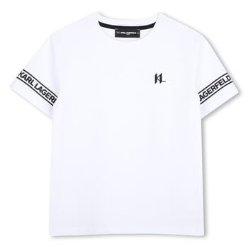 Boys Mini Me White Logo T-Shirt