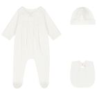 Baby Girls Ivory Embroidered Babygrow Gift Set, 1, hi-res