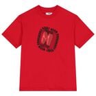 تي شيرت أحمر بشعار للبنات, 1, hi-res