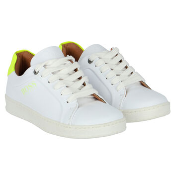 Boys White Mini Me Logo Trainers