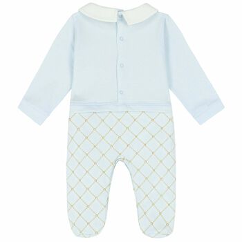 Baby Boys Blue Logo Babygrow