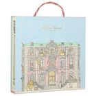 Baby Boys White & Blue Toile de Jouy Carré Swaddle & Bib Gift Set, 1, hi-res