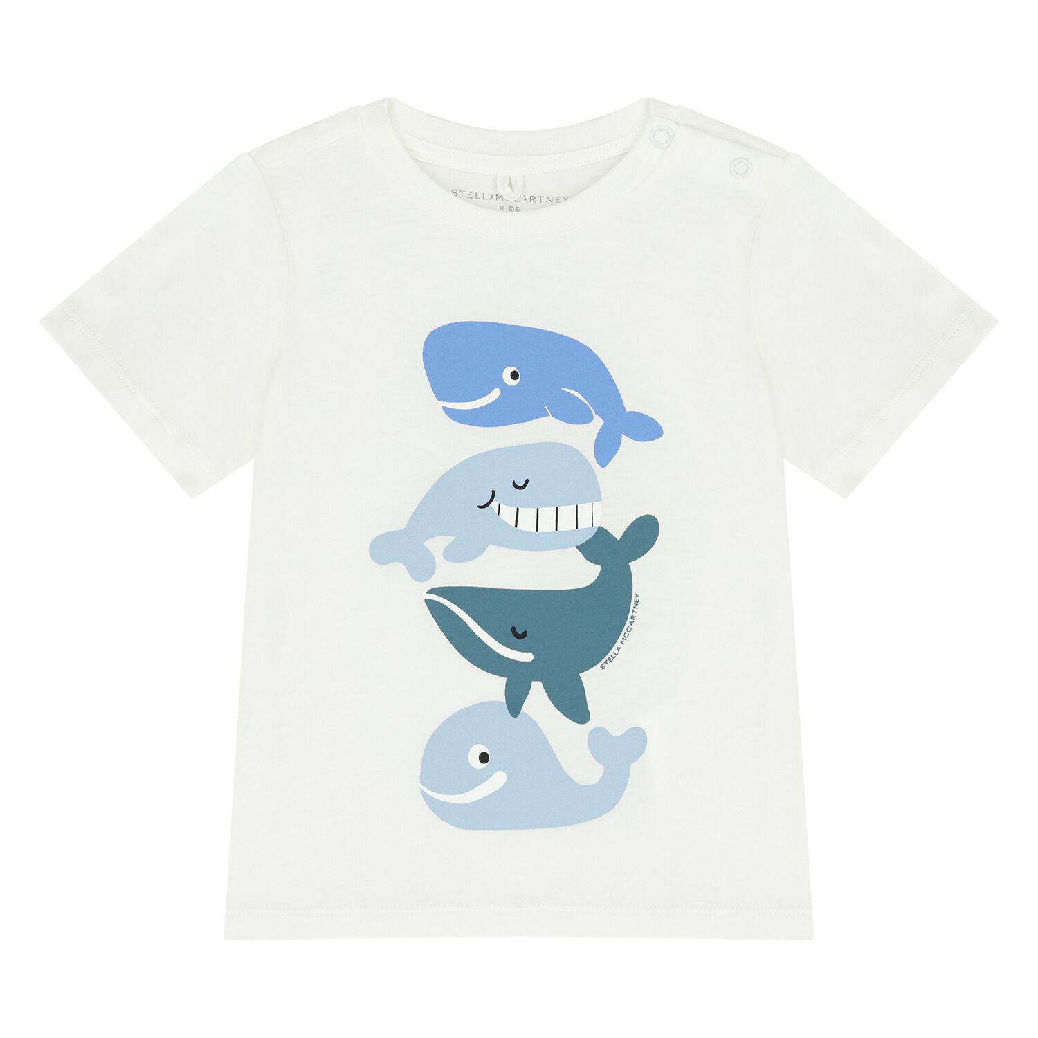 Younger Boys White Whales T-Shirt, 1, hi-res
