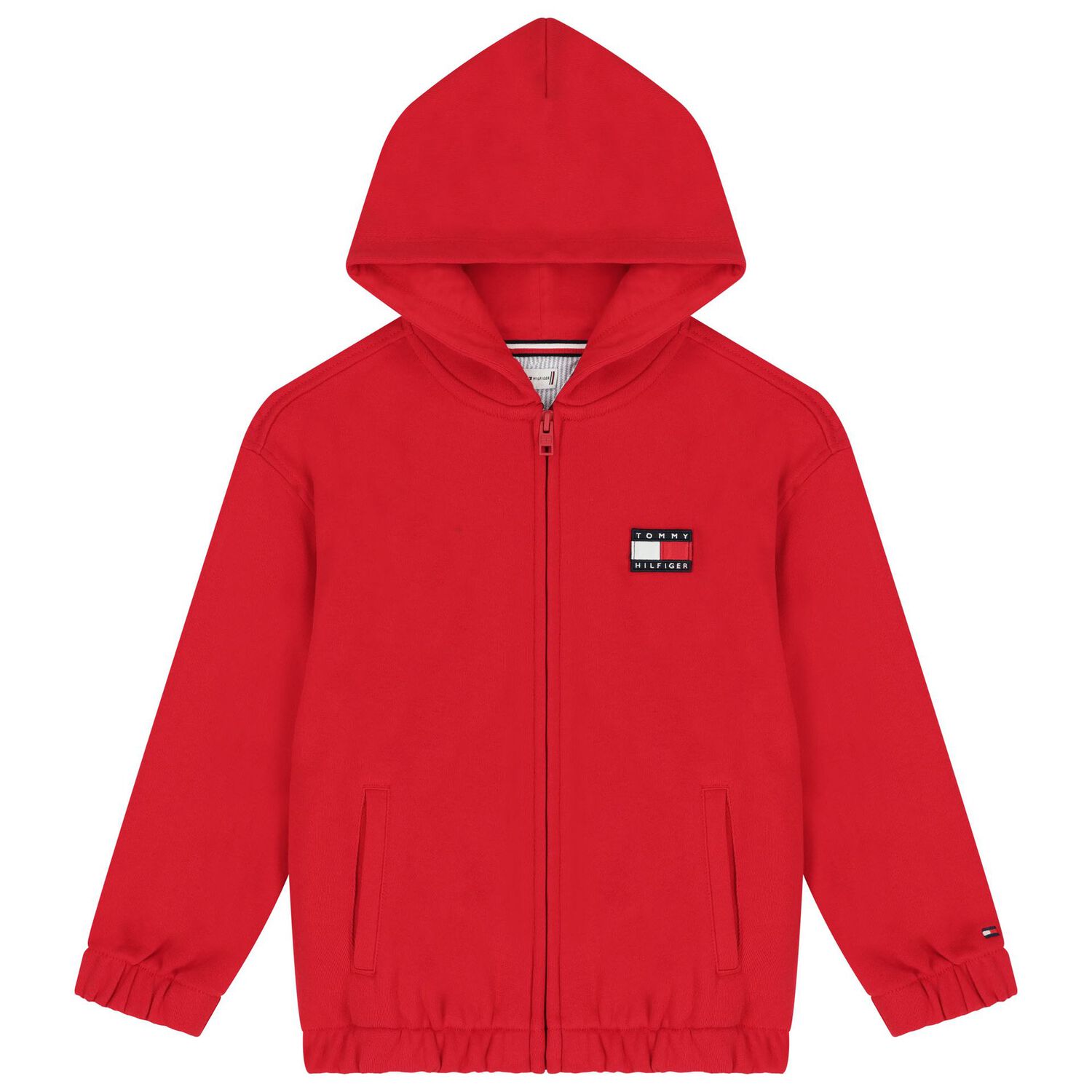 Boys Red Logo Zip Up Top, 1, hi-res