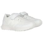 Boys White Logo Trainers, 1, hi-res