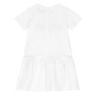 Younger Girls White Logo Dress, 1, hi-res