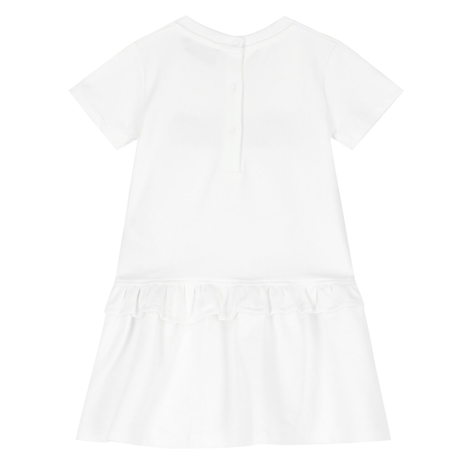 Younger Girls White Logo Dress, 1, hi-res