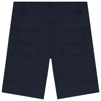 Boys Navy Blue Logo Shorts