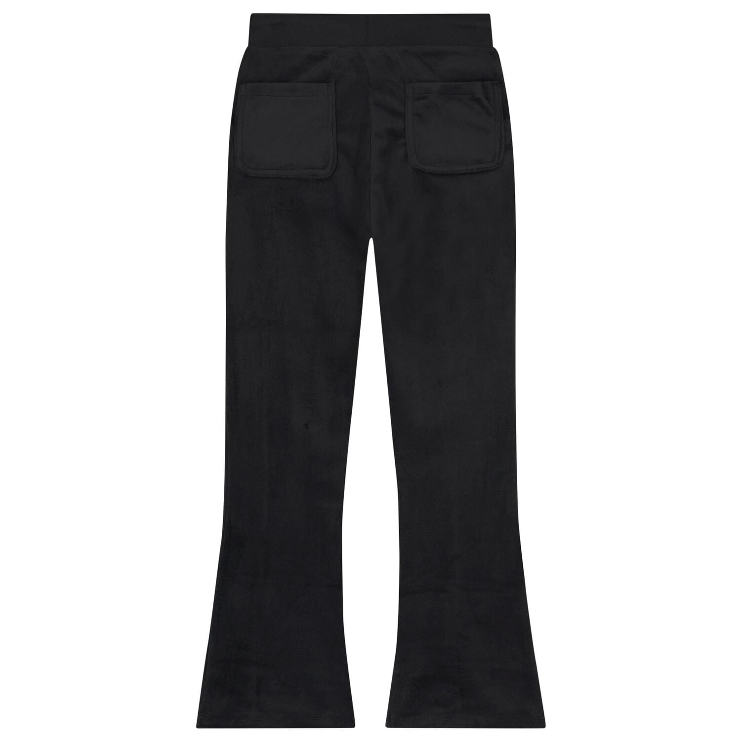 Girls Black Crystal Embellished Diamant&eacute; Logo Velour Leggings, 1, hi-res