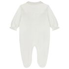 Baby Girls Ivory Bow Babygrow, 1, hi-res
