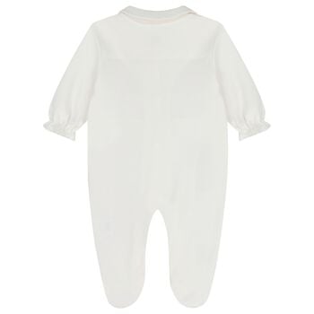 Baby Girls Ivory Bow Babygrow