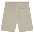 Boys Beige Logo Shorts, 2, hi-res