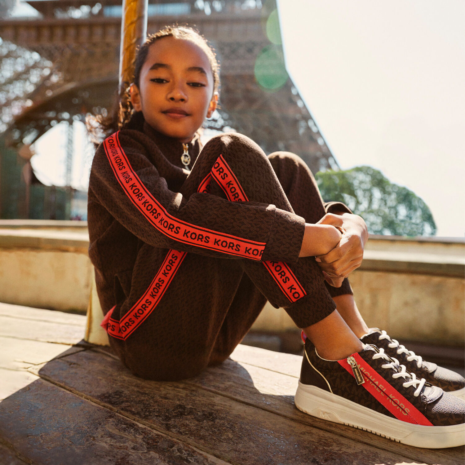 Girls Brown Logo Trainers, 1, hi-res image number null