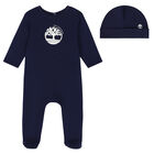 Baby Boys Navy Logo Babygrow Set, 1, hi-res