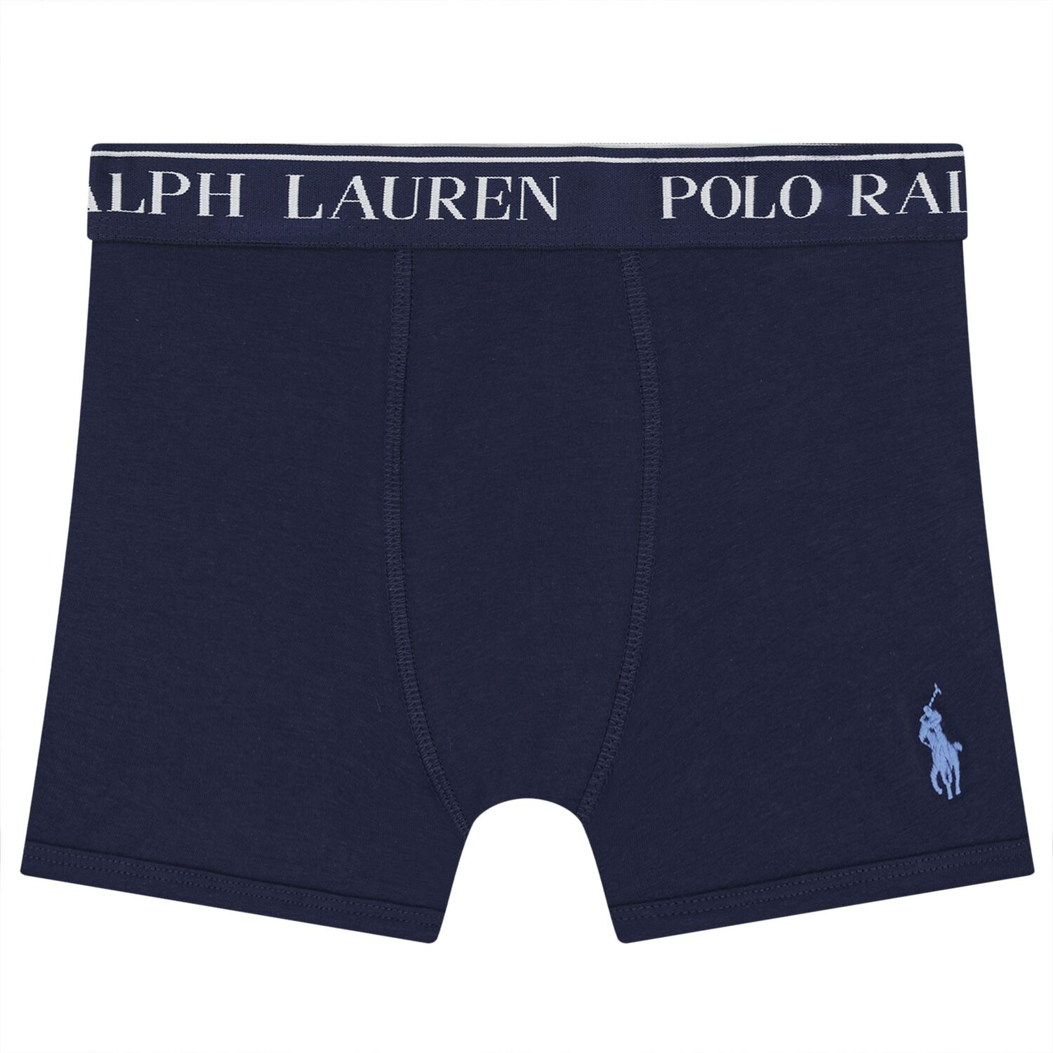 Boys Ivory, Blue & Navy Blue Logo Boxer Shorts ( 3-Pack ), 2, hi-res