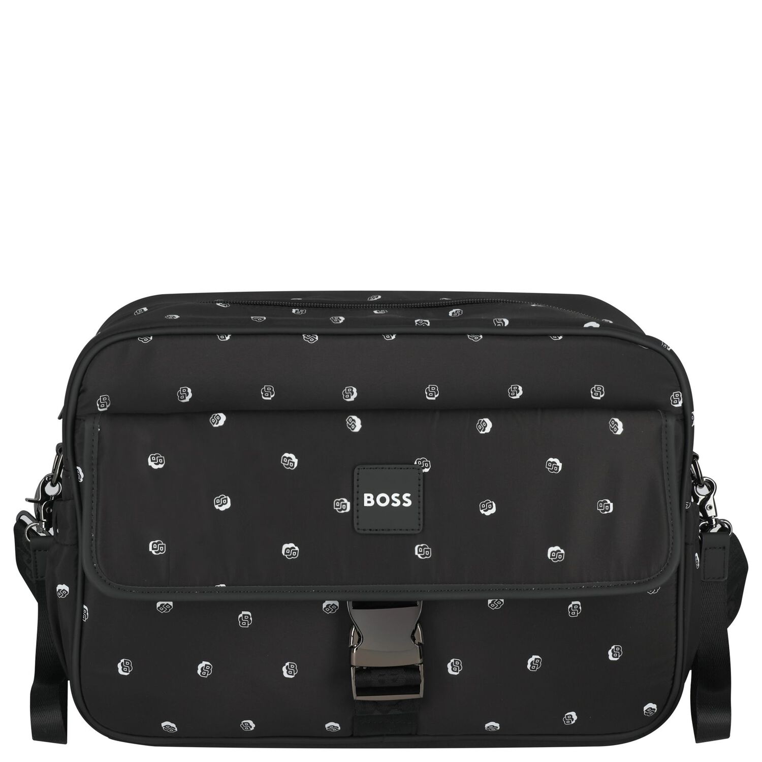 Black Logo Baby Changing Bag, 1, hi-res
