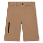 Boys Beige Bermuda Shorts, 1, hi-res