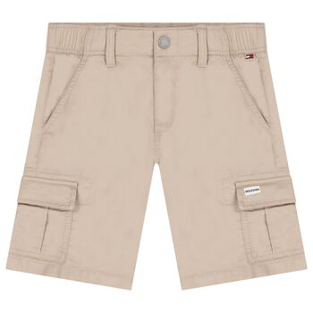 Boys Beige Logo Shorts