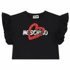 تيشيرت بالشعار باللون الاسود للبنات, 2, hi-res