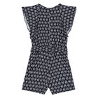 Girls Navy Logo Playsuit, 1, hi-res