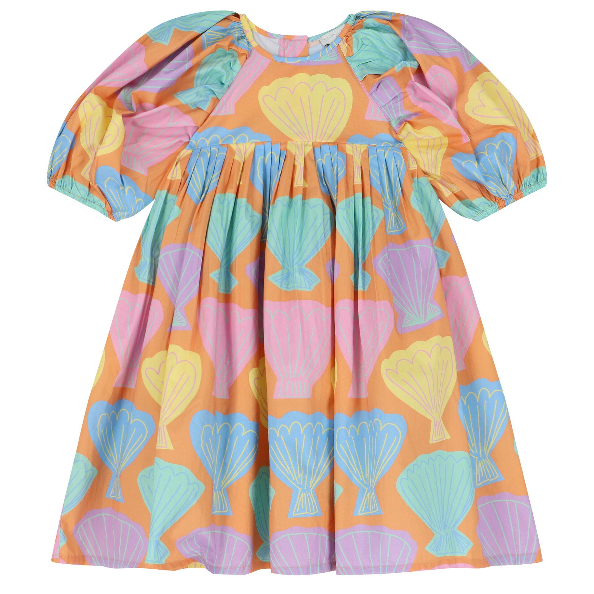 Stella McCartney Girls Orange Shell Pleated Dress Junior Couture UAE